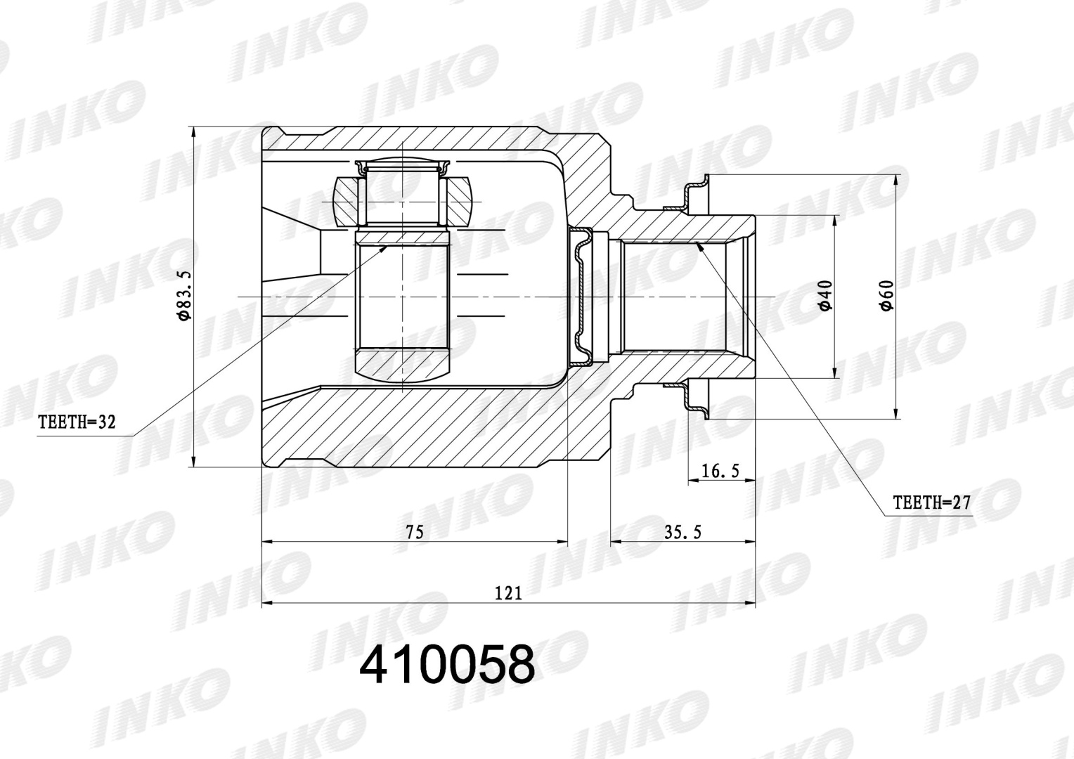 INKO шрус внутренний 410058
