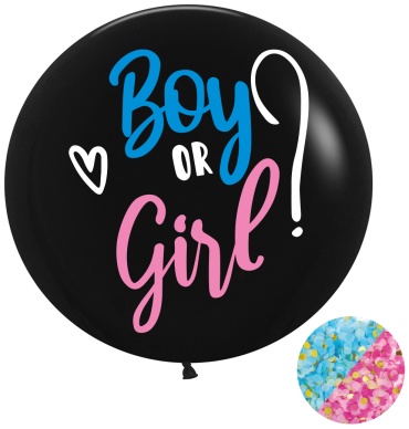 Воздушный шар Дон Баллон Boy or Girl 1 шт, черный, голубой, розовый