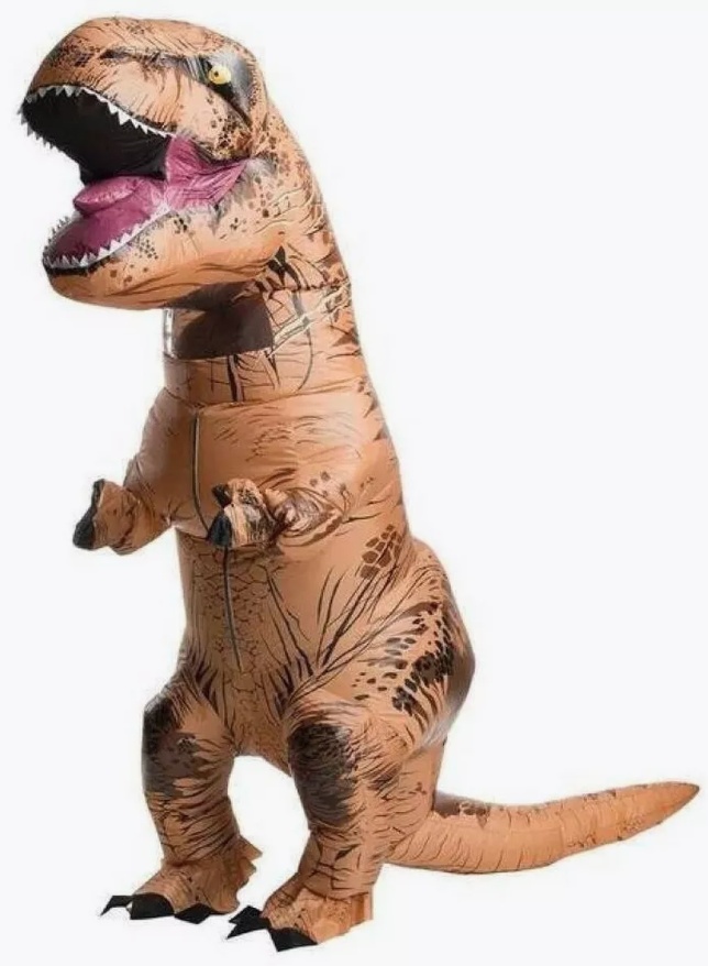Карнавальный костюм Костюм Надувной костюм "ДинозаврT-Rex" размер взрослый коричневый