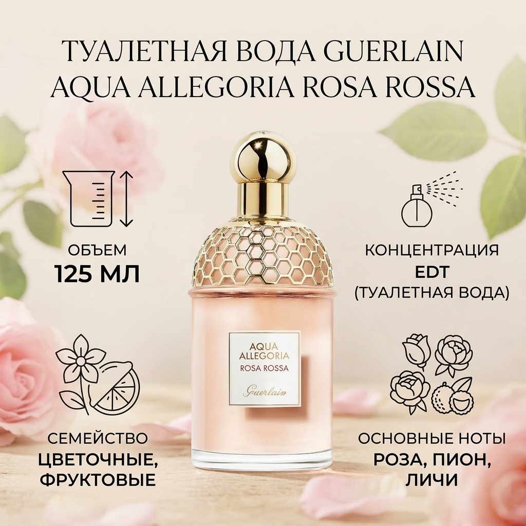 Guerlain Aqua Allegoria Rosa Rossa туалетная вода EDT 125 мл, для женщин