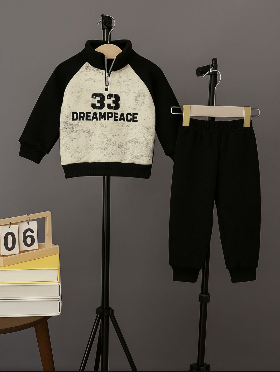 Комплект Children wear черный, бежевый