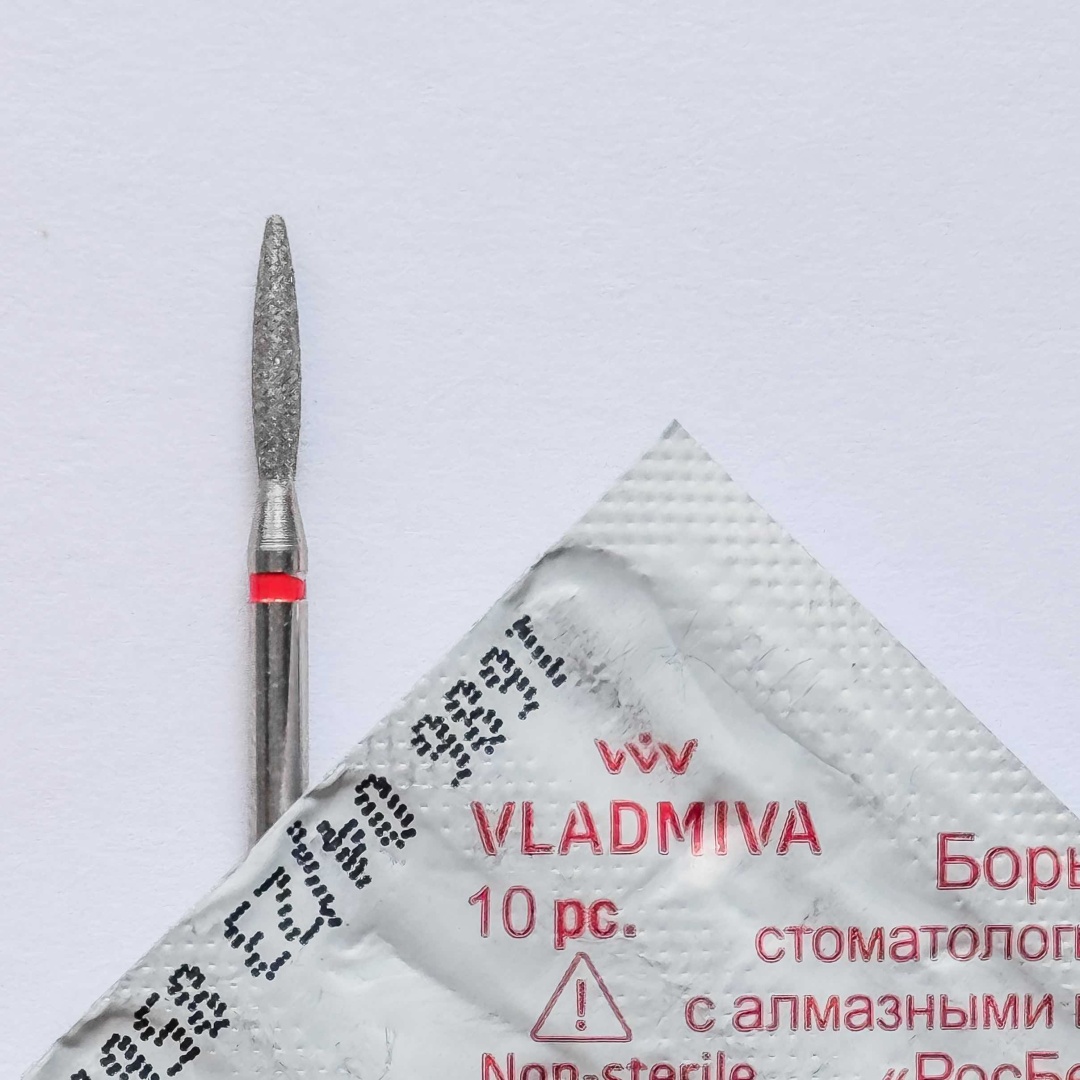 Насадка Vladmiva 66.1.244.018 фреза пламя закругленное насечка красная 1 шт
