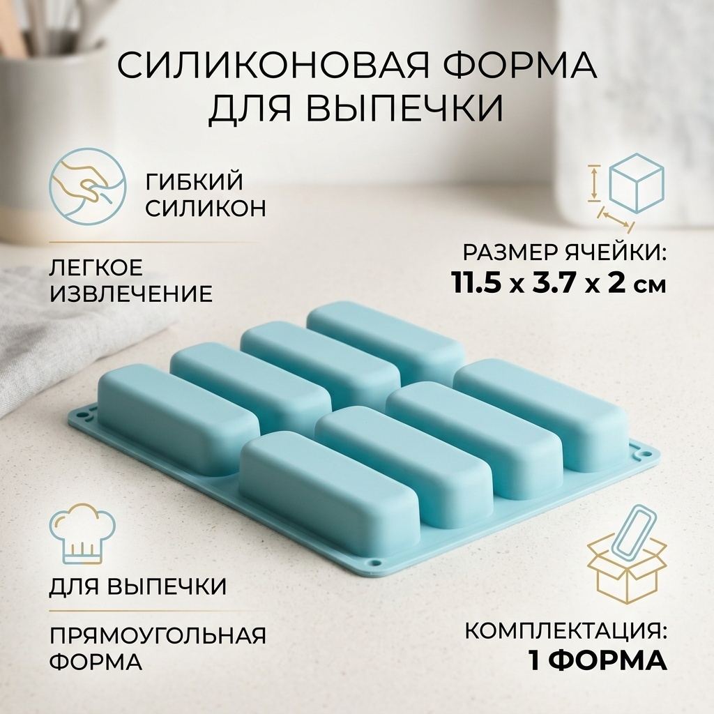 Форма для выпечки силикон, 1 шт