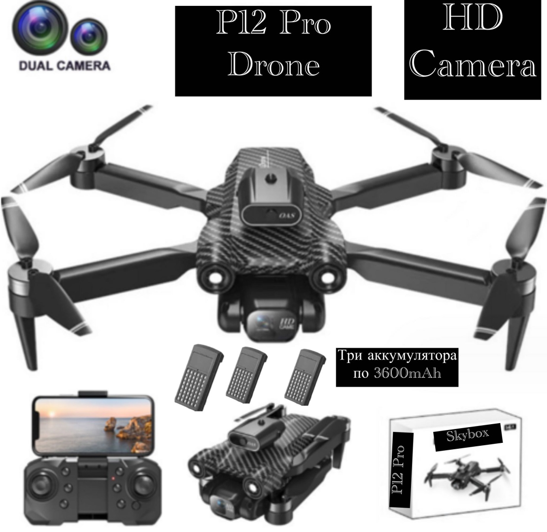 Дрон Skybox P12 pro 3akb черный