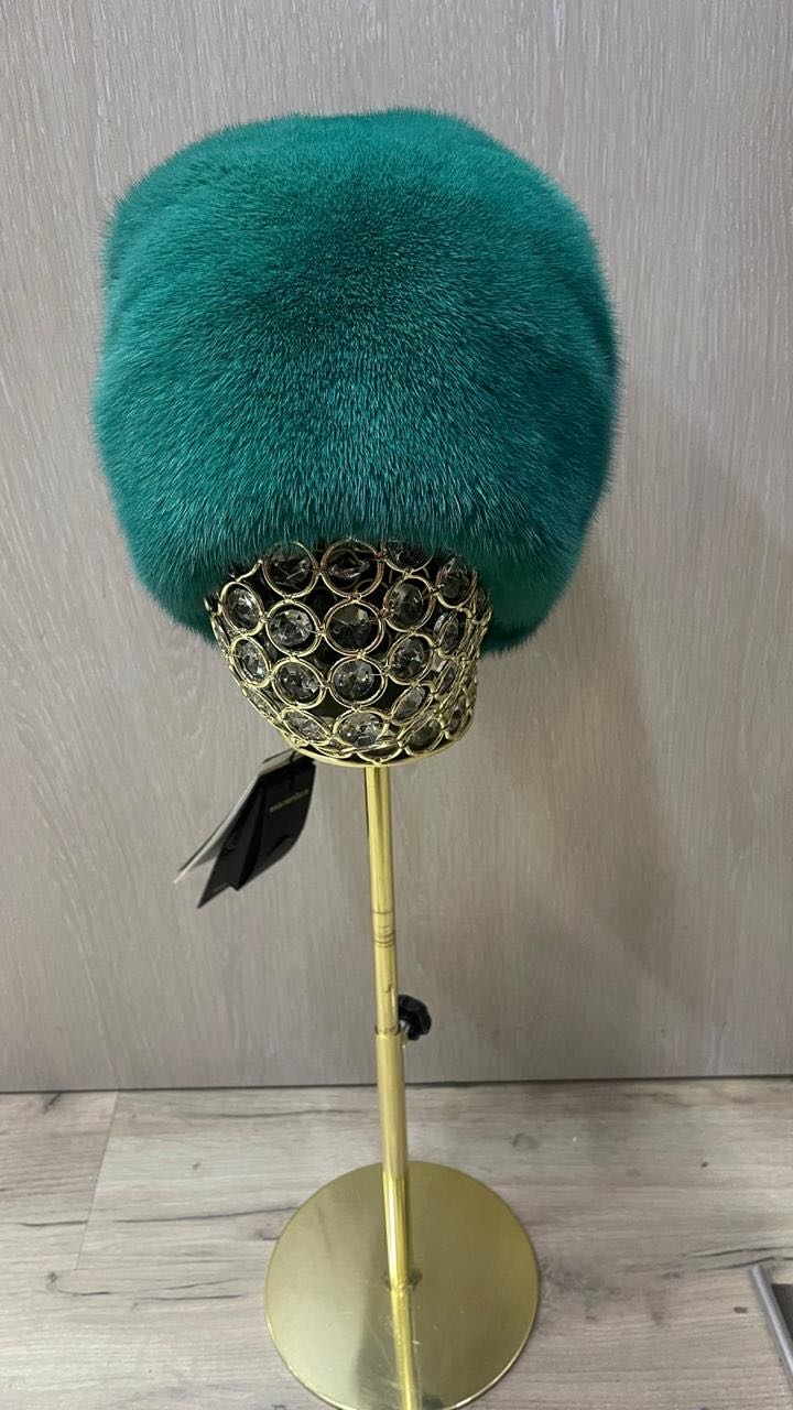 Шапка SemiFur размер 56, 57, 58, 59, зеленый