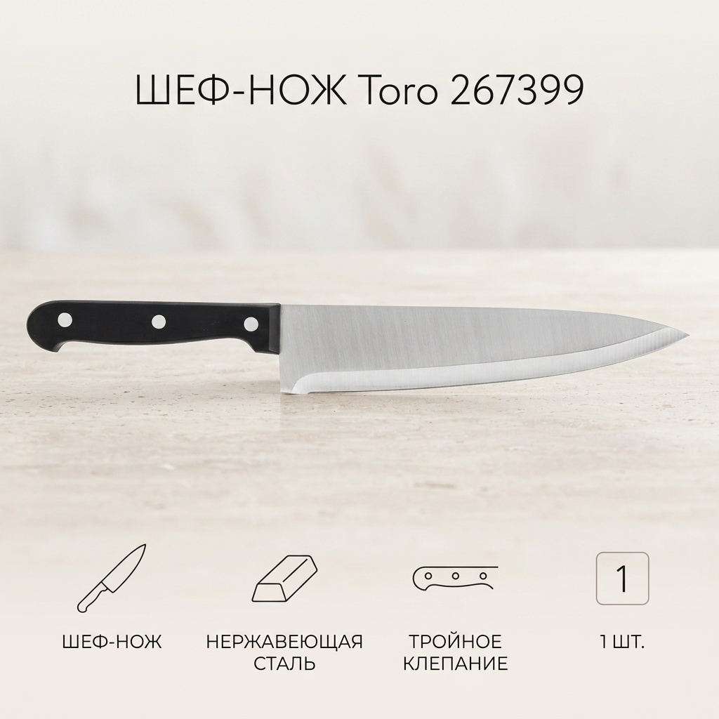 Шеф-нож Toro 267399, лезвие: нержавеющая сталь 1 шт