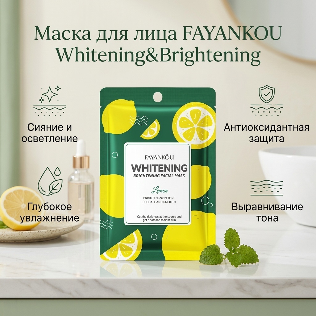 Маска для лица FAYANKOU тканевая Whitening Lemon 1 шт