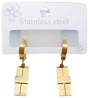 Серьги Stainless Steel бижутерный сплав, медицинское золото, без вставок