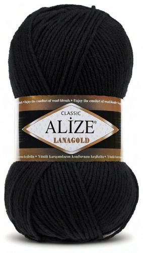 Моток Alize Lanagold 60 - Черный 240 м 100 г