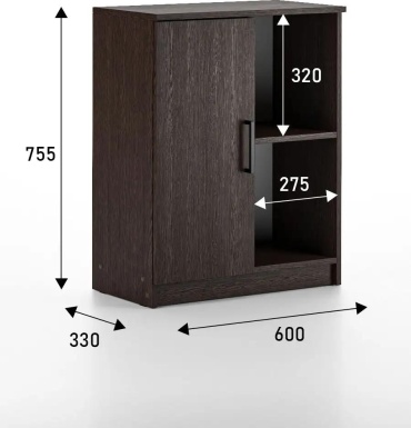 Комод Ники, 60x33x75 см, темно-коричневый