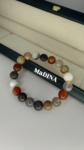 MaDINA длина 19 см натуральный камень, агат, аметист, аквамарин, кахолонг