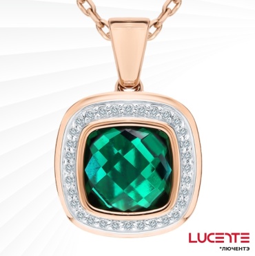 Подвеска Lucente Бриллианты Якутии 3152101ГИ вес 2.093 г золото, изумруд