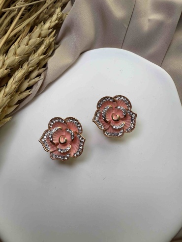 Серьги Fashion Jewelry бижутерный сплав, эмаль, стразы