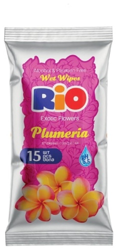 Влажные салфетки RIO Plumeria 15 шт
