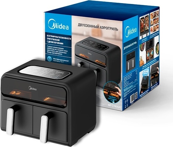 Двойной аэрогриль Midea MF-CY80SA2 черный