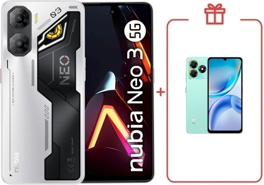 Смартфон ZTE Nubia Neo 3 5G 8 ГБ/256 ГБ серебристый + подарок