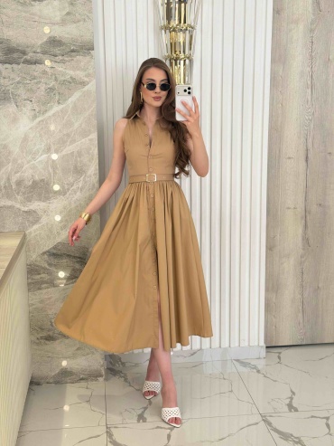 Повседневное платье Anro Fashion бежевый