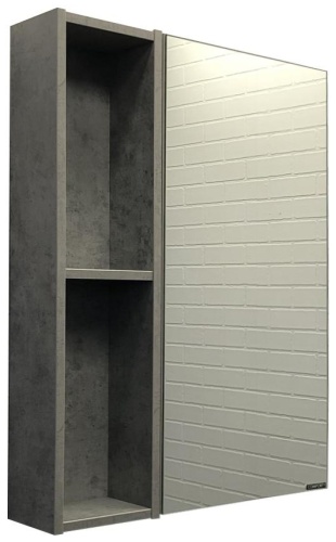 Зеркальный шкаф Comforty Осло-60 бетон светлый,60х14х80см