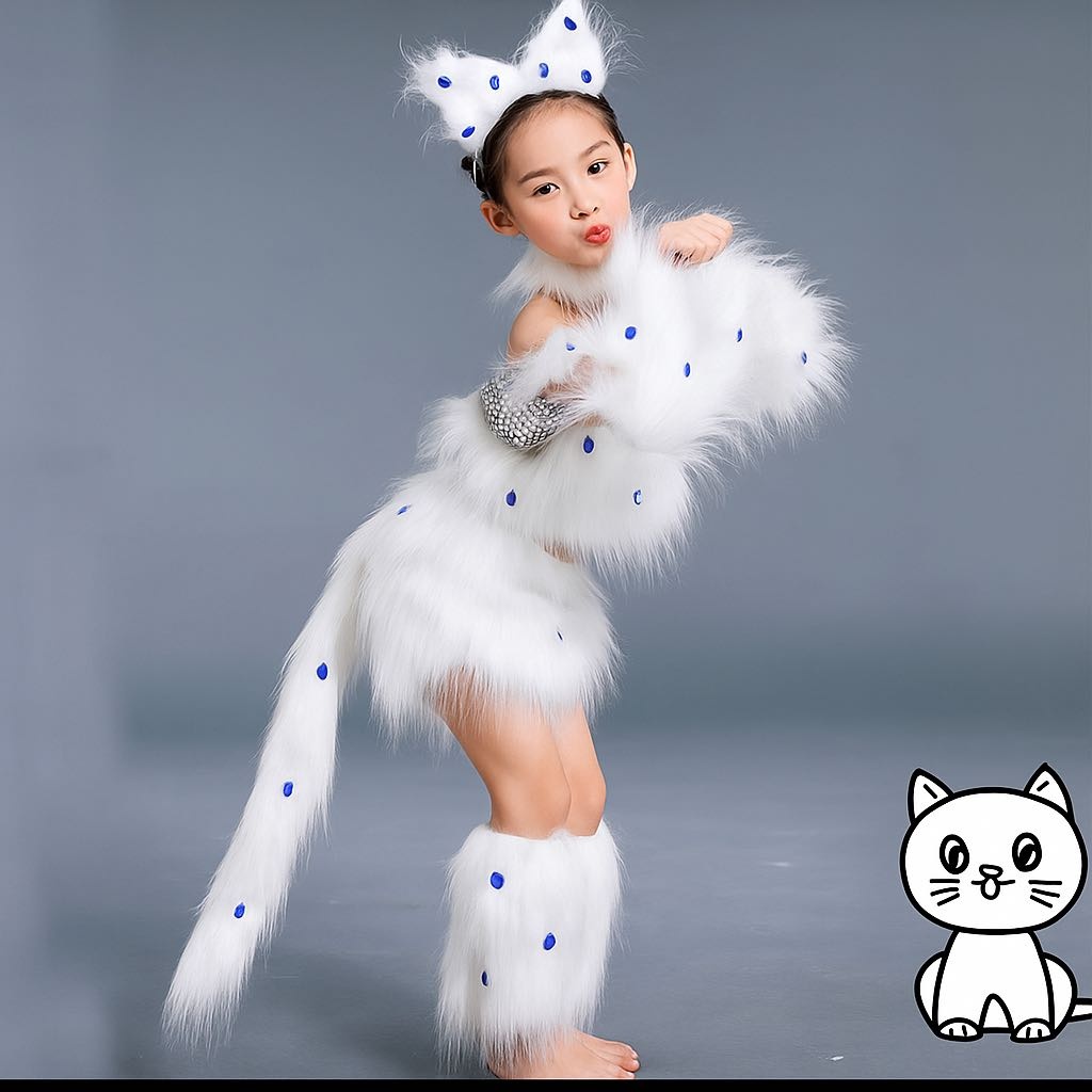 Карнавальный костюм Белой Кошечки белый