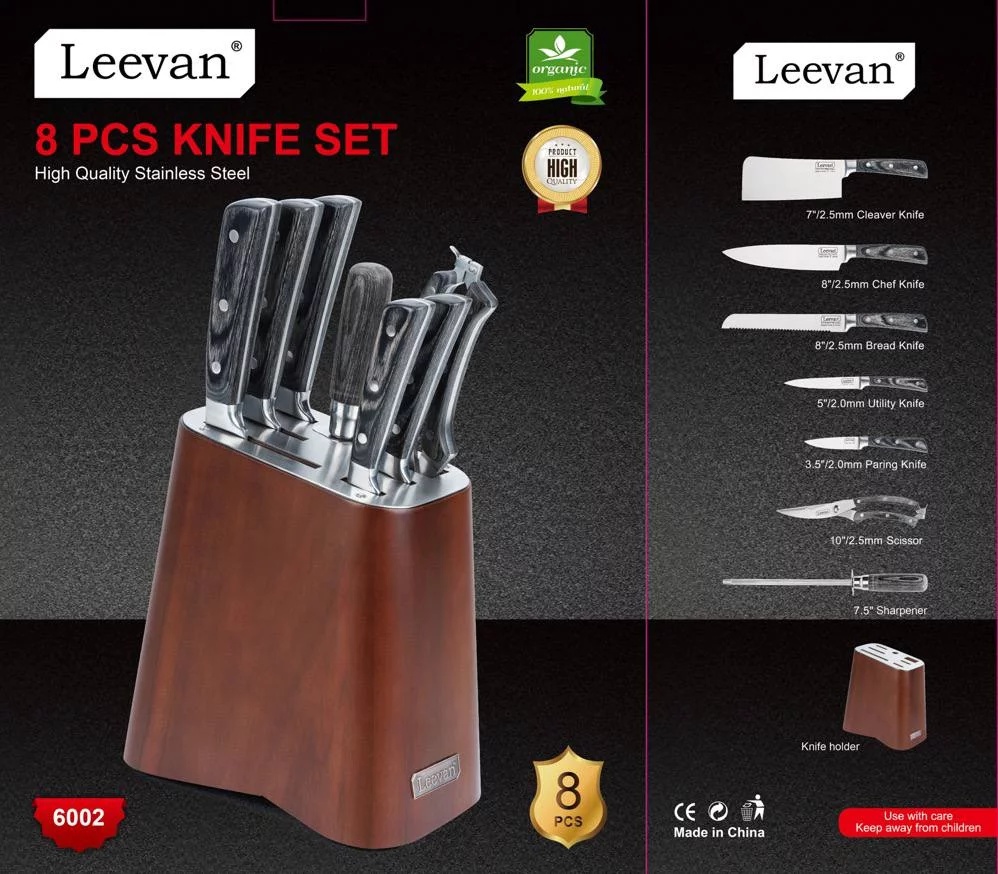 Универсальный Leevan 6002, лезвие: нержавеющая сталь 8 шт