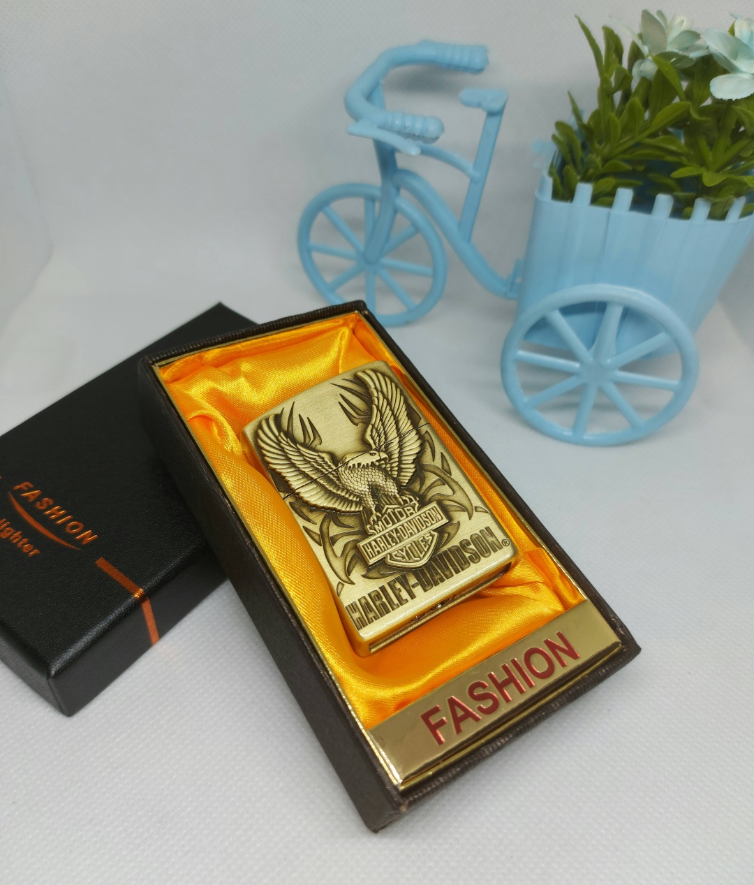 Газовая зажигалка 18286543_281212_Harley Davidson Gold, металлический сплав
