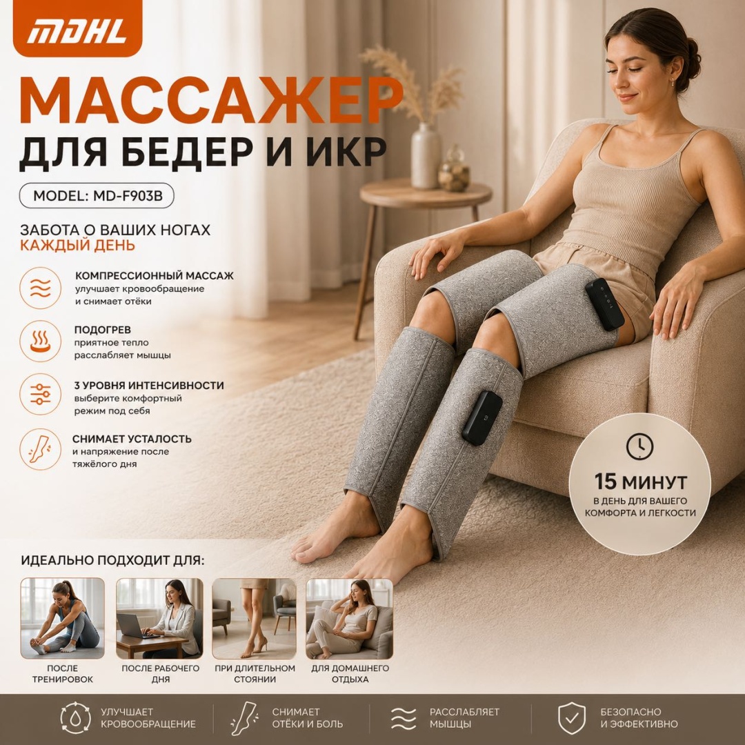 Массажер MDHL MD-F903B пояс компрессионный