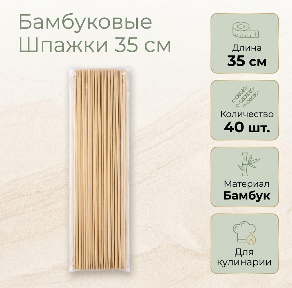 Шпажки 35 см желтый 1 шт