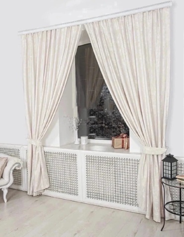 Портьеры Ева 150x270 см 2 шт, жаккард, кремовый, молочный