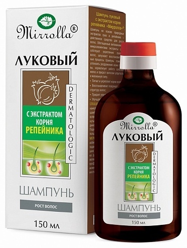 Mirrolla Луковый с экстрактом корня репейника шампунь 150 мл