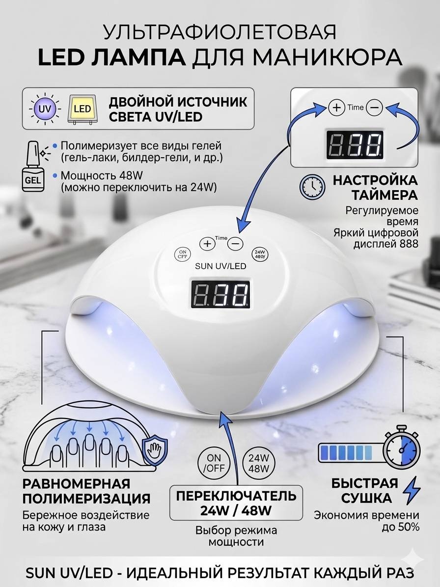Лампа SUN SUN LED-UV 48 Вт