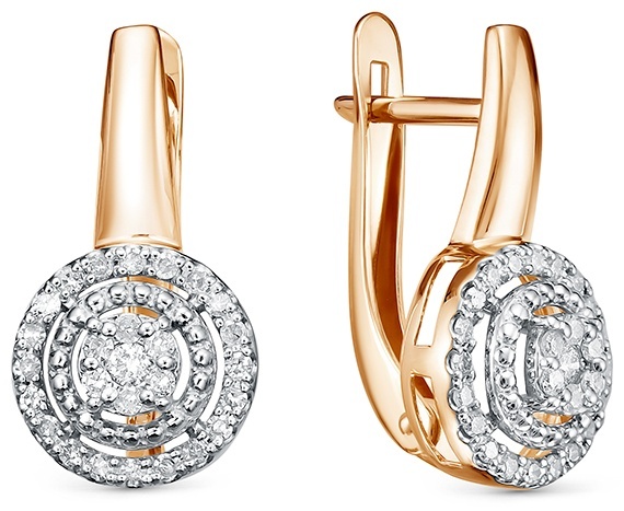 Серьги ИМПЕРИАЛ С3109-120 вес 2.74 г золото, бриллиант