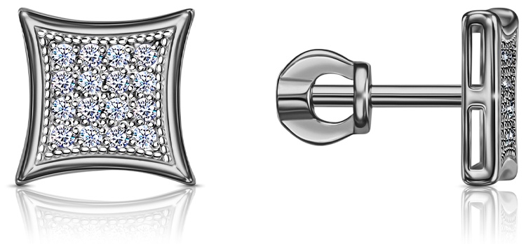 Пусеты Lucente Silver EAR-LU-925-501234 вес 1.43 г серебро, фианит