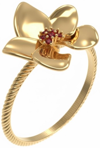 Kazyna Gold RNG020758-Y размер 17.2 вес 2.82 г золото, гранат