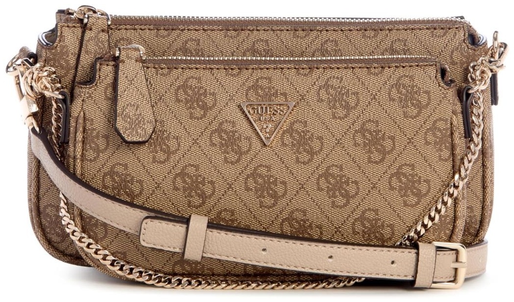 Сумка кросс-боди GUESS канвас коричневый