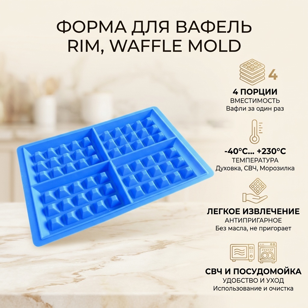 Форма для выпечки, для запекания, для кексов RIM силикон, 1 шт