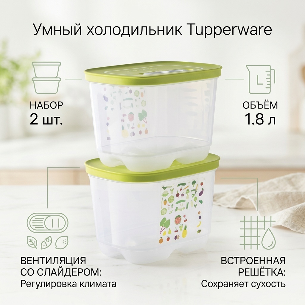 Tupperware Умный холодильник 2 предмета