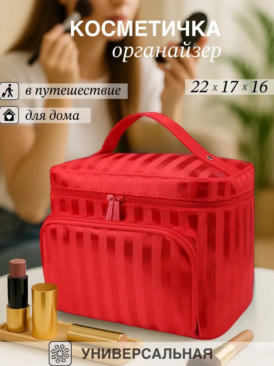 Косметичка полиэстер красный 17X22 см