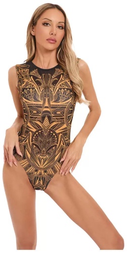 Купальник слитный FASHION черный, желтый