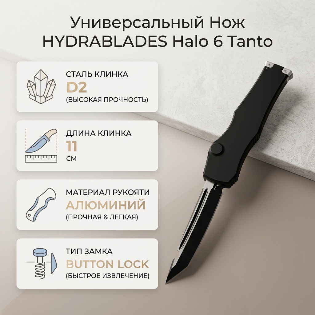 Нож универсальный HYDRABLADES, лезвие: нержавеющая сталь 1 шт