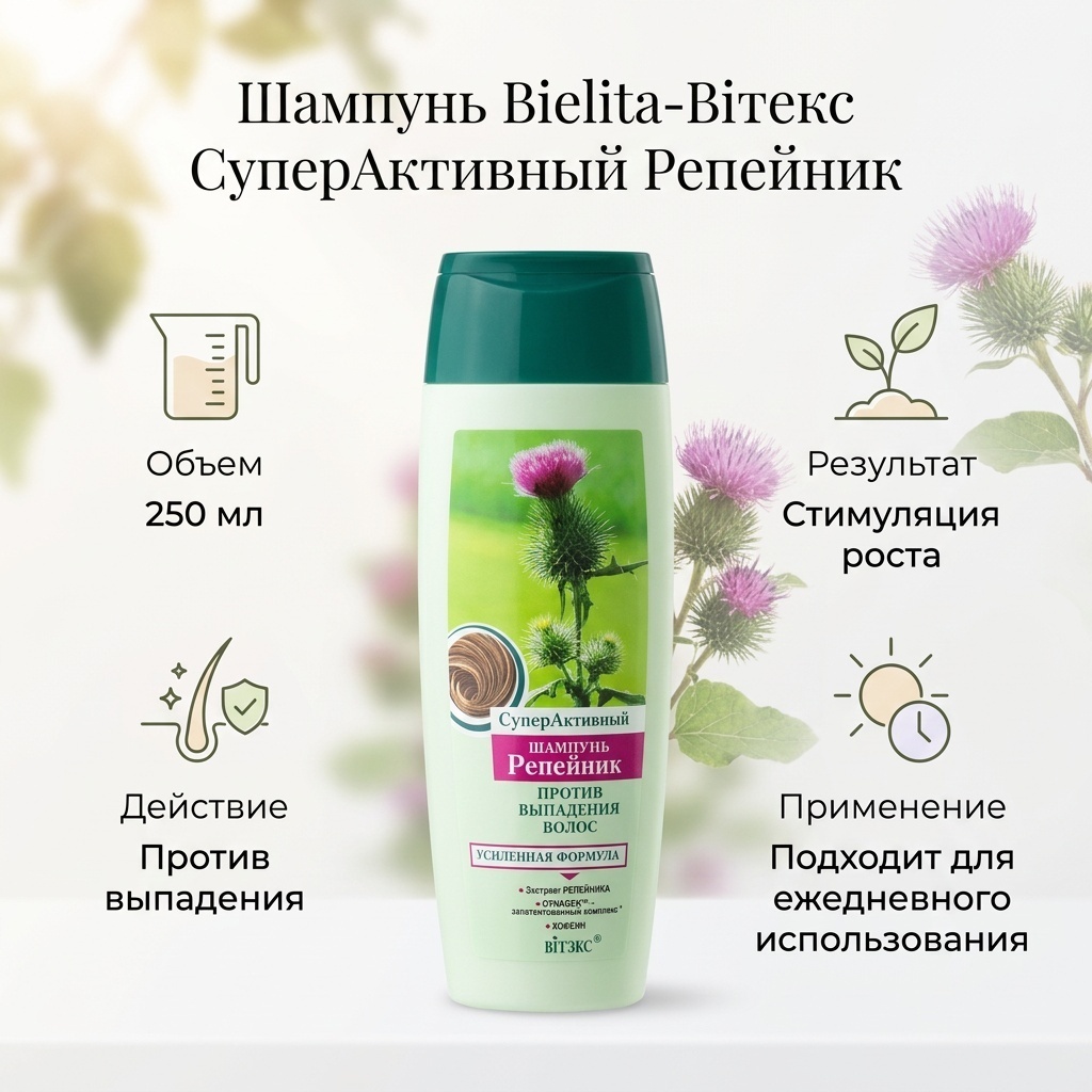 Bielita-Вiтекс СуперАктивный Репейник шампунь 250 мл
