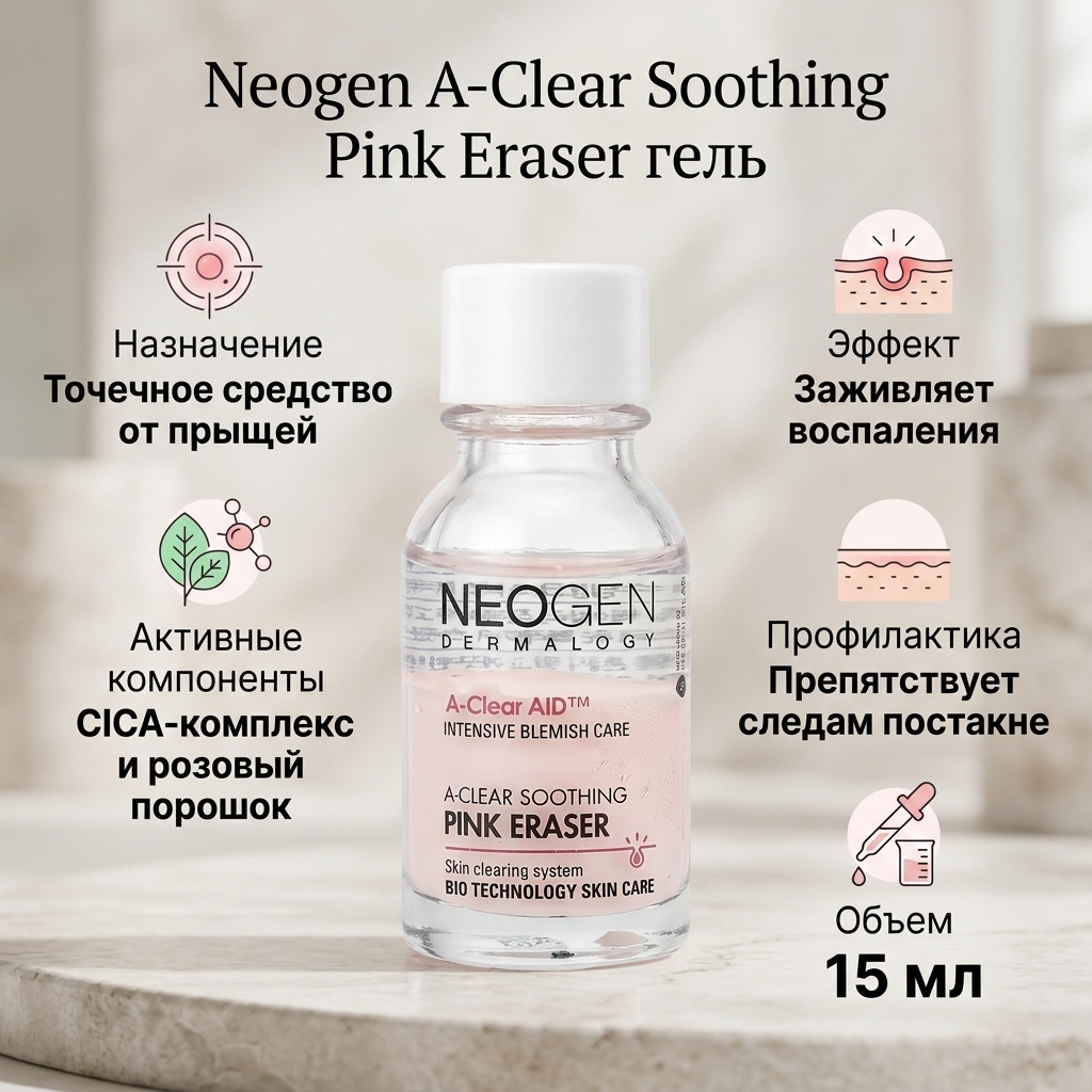 Neogen A-Clear Soothing Pink Eraser гель 15 мл