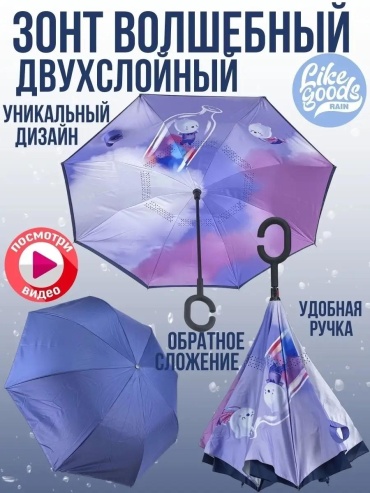 Зонт-трость LIKE GOODS автомат белый