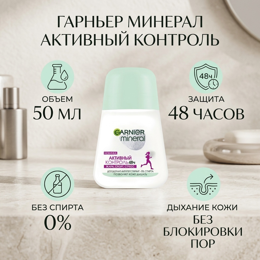 Garnier Mineral Активный контроль дезодорант-антиперспирант для женщин 50 мл