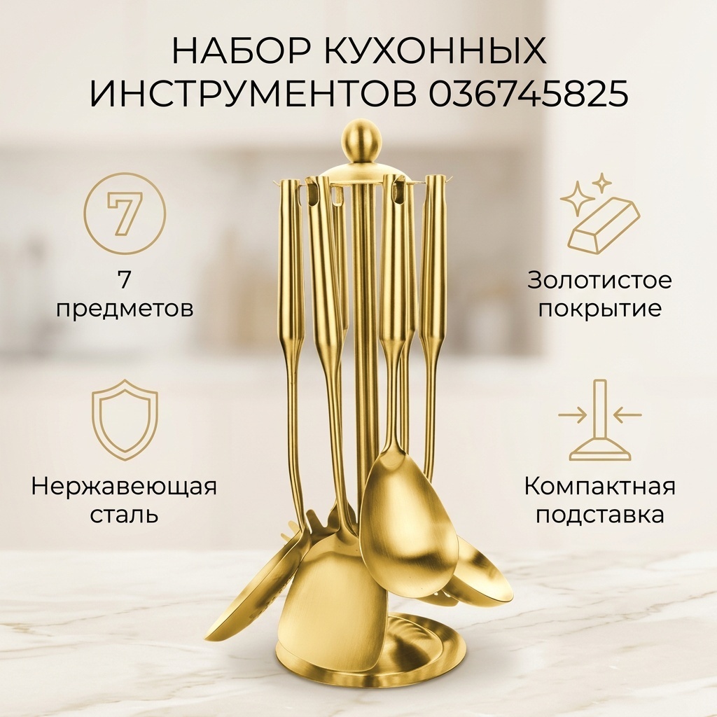 Набор кухонных инструментов сталь, 7 шт