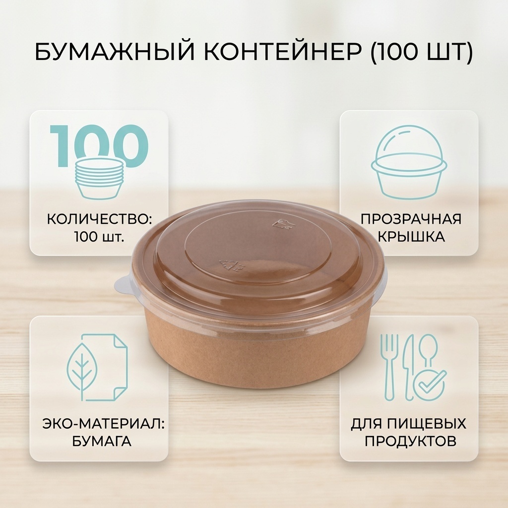 Контейнер 18558236_389126773 коричневый 100 шт