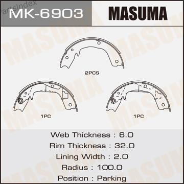 MASUMA Колодки Тормозные Барабанные MK6903