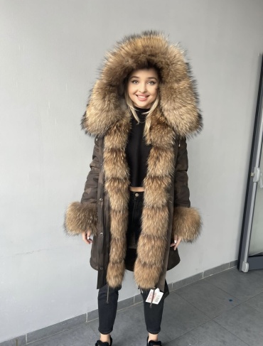 Парка ZIYA FURS бежевый, хаки