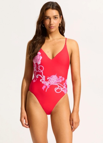 Купальник слитный SEAFOLLY красный