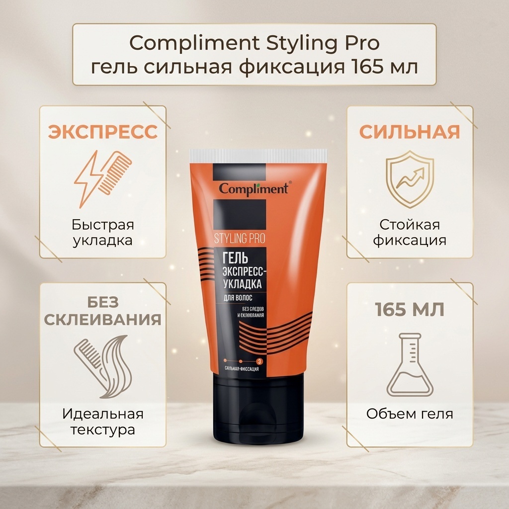 Compliment Styling Pro гель сильная фиксация 165 мл