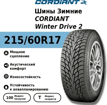 Cordiant Winter Drive 2 SUV 215/60 R17 100 T без шипов